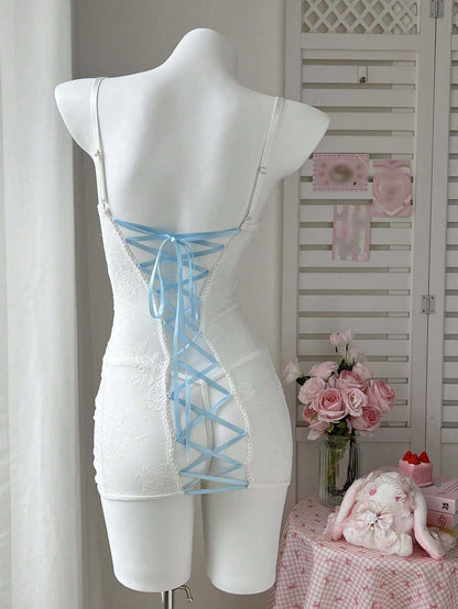 Obsidian Desire Lace Slip Dress