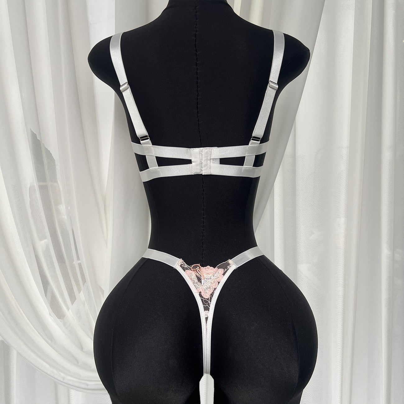 Blush Bloom Embroidered Lingerie Set