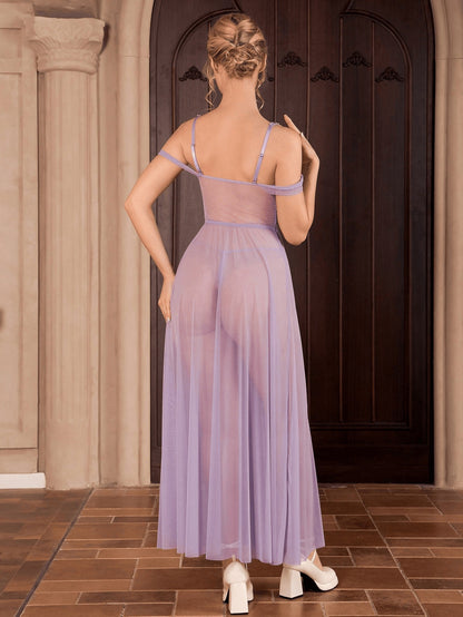 Lavender Enchantment Sheer Maxi Babydoll