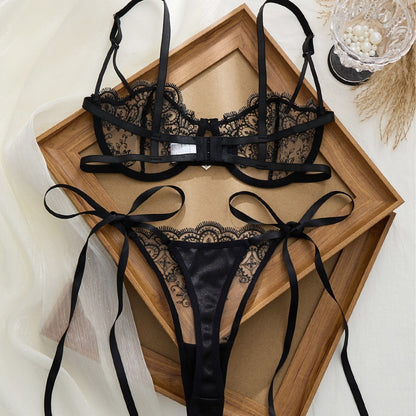 Midnight Whisper Lace Lingerie Set