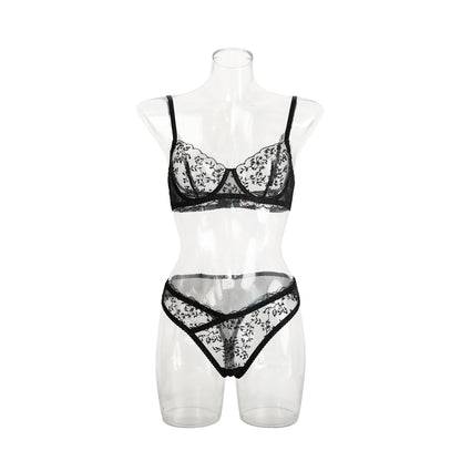 Midnight Bloom Lace Lingerie Set