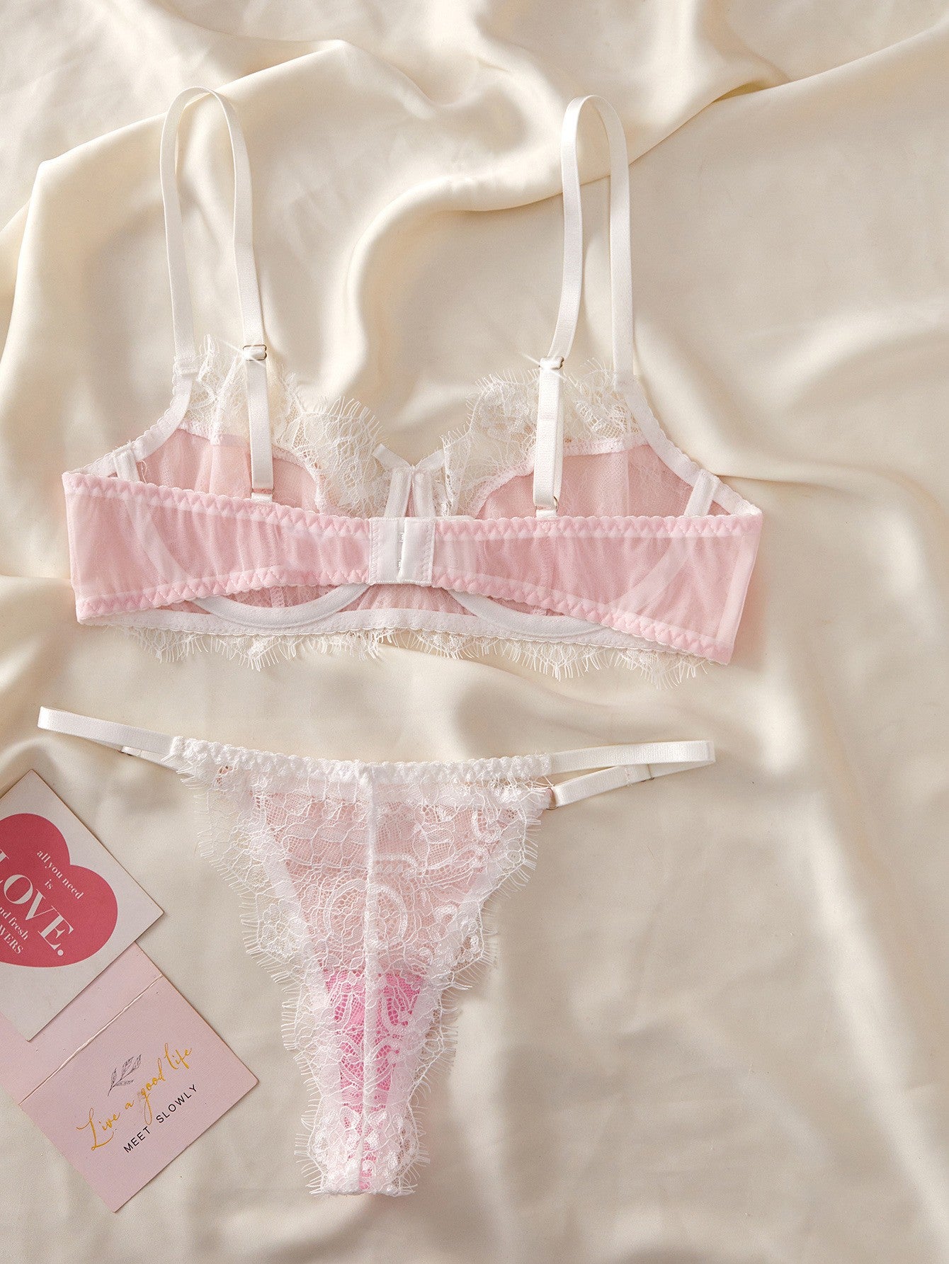 Sweet Blush Lace Bra & Thong Set