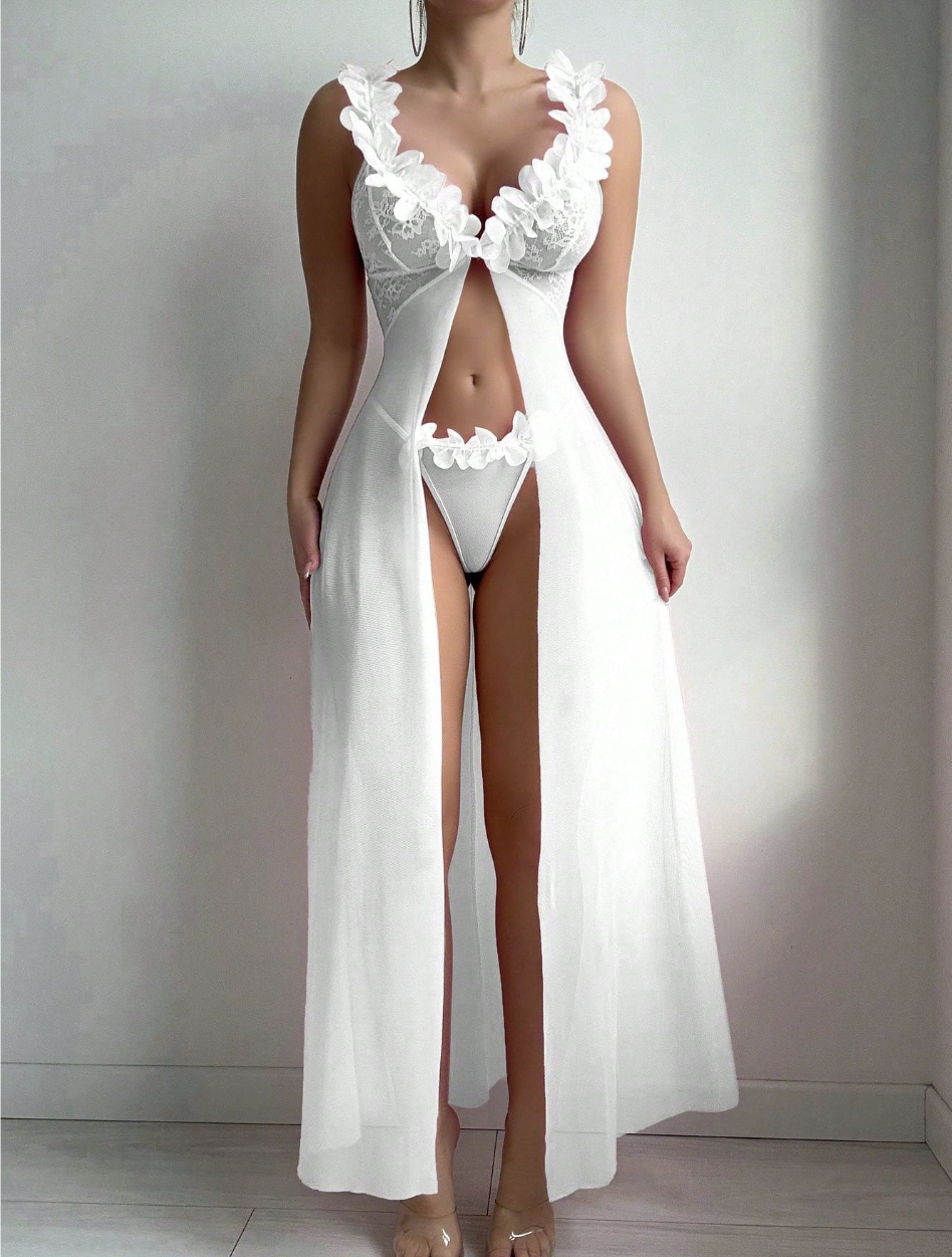 Ivory Blossom Bridal Maxi Babydoll Set