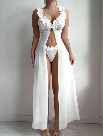 Ivory Blossom Bridal Maxi Babydoll Set