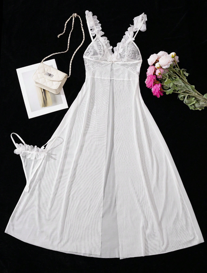 Ivory Blossom Bridal Maxi Babydoll Set