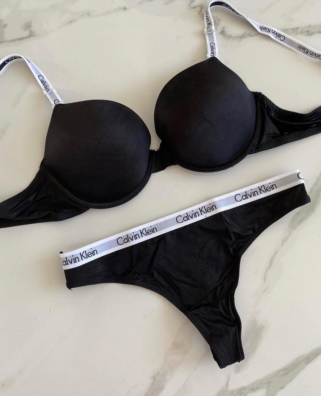 CK - Everyday Push Up Bra + Panty - CK- Black Blank