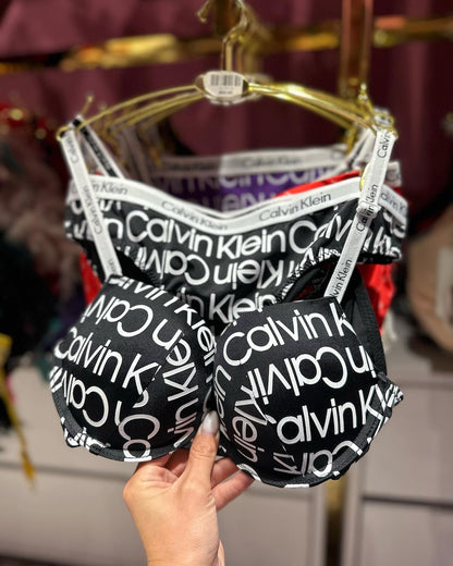 CK  - Everyday Push Up Bra - Black Written