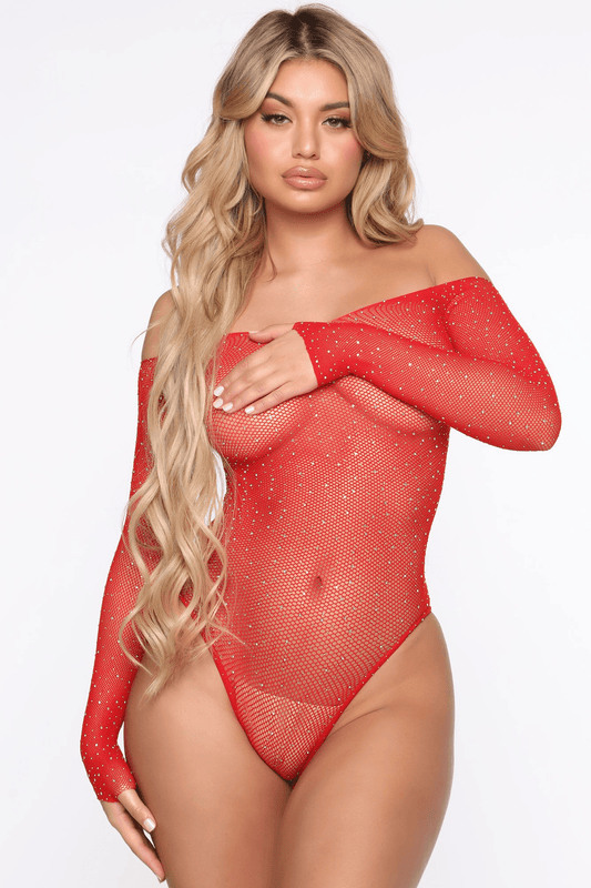 Red Bodysuit Leticia Nefertiti Free Size