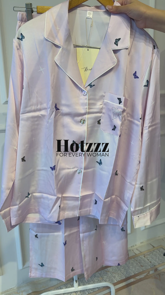 Hotzzz Premium – Butterfly Bloom Satin Set