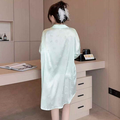 Hotzzz Mint Matcha Satin Nightshirt