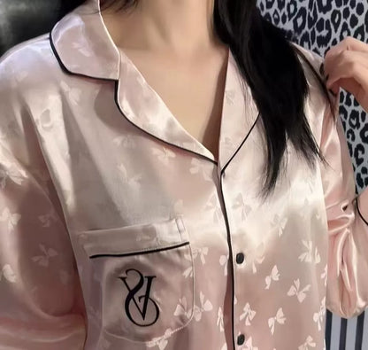 ViktoriaS Secret Satin Long Pajama Set China Flower