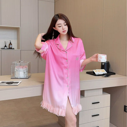 Hotzzz Blushing Ombré Satin Nightshirt