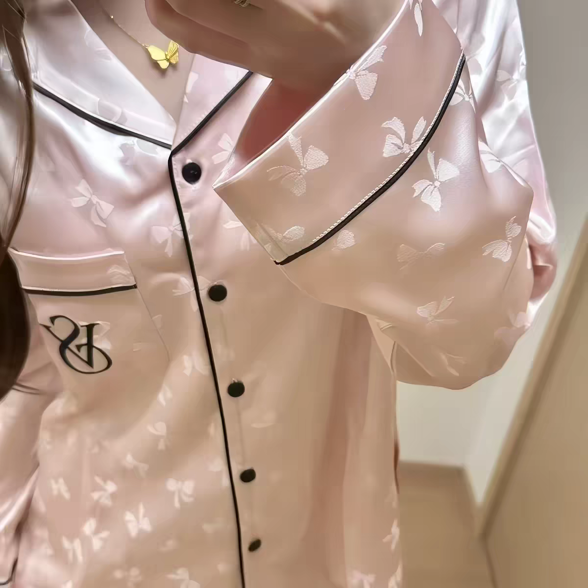 ViktoriaS Secret Satin Long Pajama Set China Flower