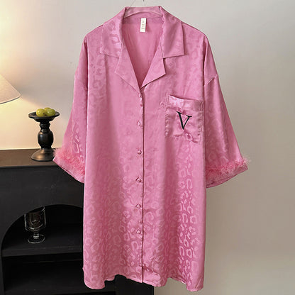 Victoria's Secret Fur-Trimmed Satin Wrap