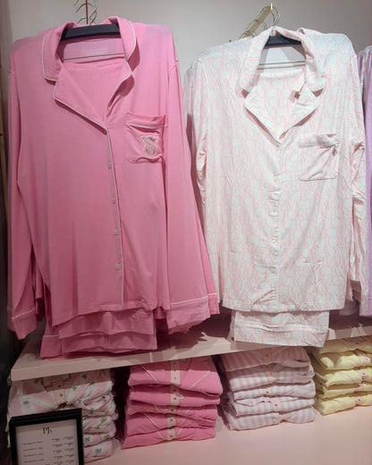Glazed Victoria's Secret signature Satin Long Pjamas Set