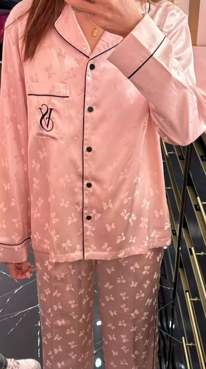 ViktoriaS Secret Satin Long Pajama Set China Flower
