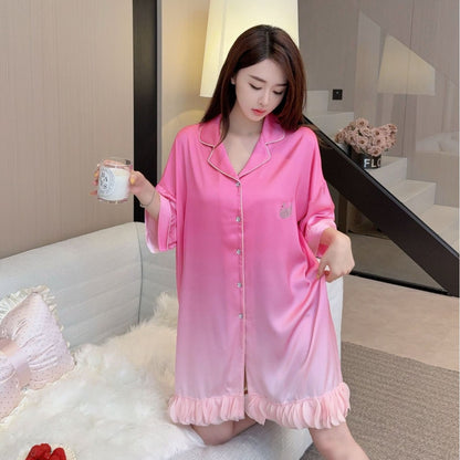 Hotzzz Blushing Ombré Satin Nightshirt