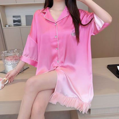 Hotzzz Blushing Ombré Satin Nightshirt