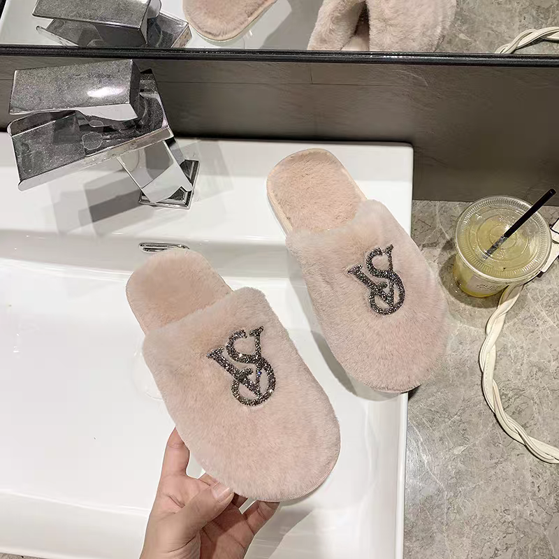 Victoria's Secret Slipper Victoria's Secret Luxe Plush Closed Half-Toe Pink