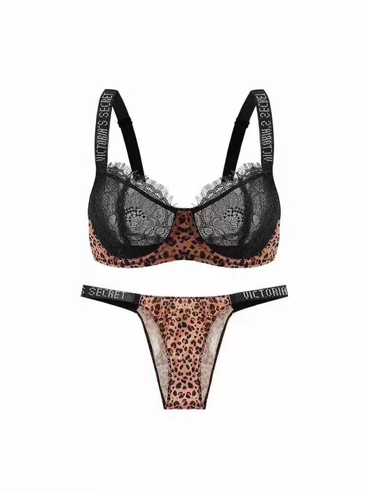 VS Wicked Unlined Shine Strap Balconette Bra-Tiger