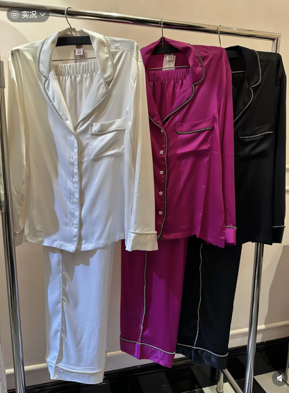 Glazed Satin Shine Long Pajama Set - Crystal Angel Limited Edition