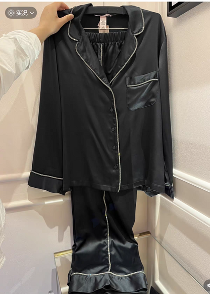 Glazed Satin Shine Long Pajama Set - Crystal Angel Limited Edition