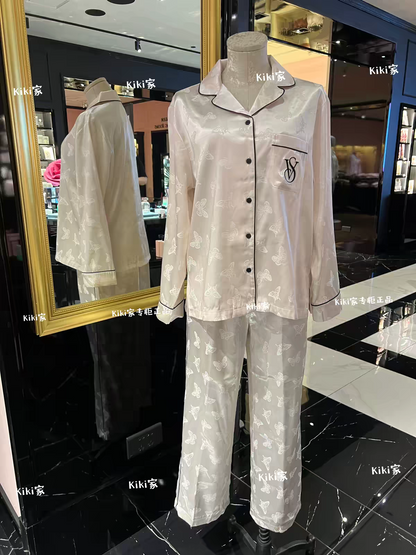 Moonlight satin long-sleeved | long-legged pajama set