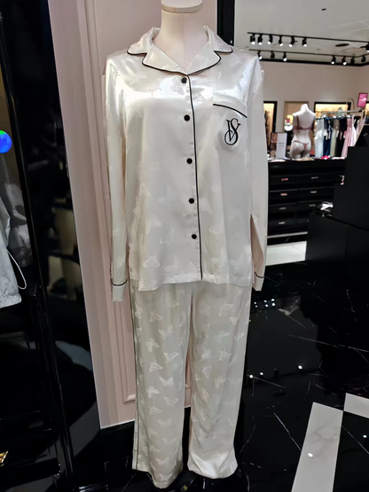 Moonlight satin long-sleeved | long-legged pajama set