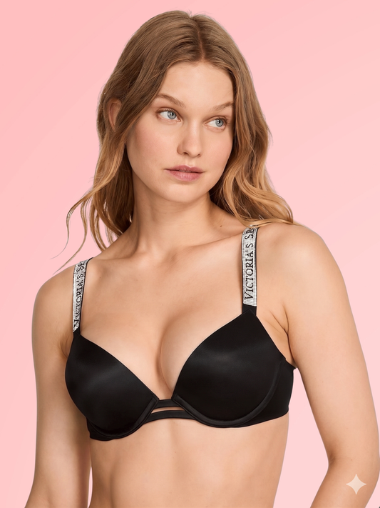 Bombshell NEW Logo Shine Strap  Push-Up Bra + Shine Strap Brazilian Panty