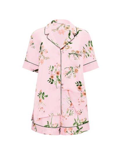 Floral Signature Satin Short Pajama Set
