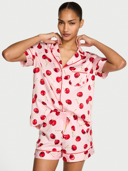 Glazed Satin Short Pajama Set