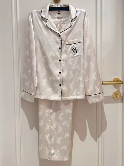 Moonlight satin long-sleeved | long-legged pajama set