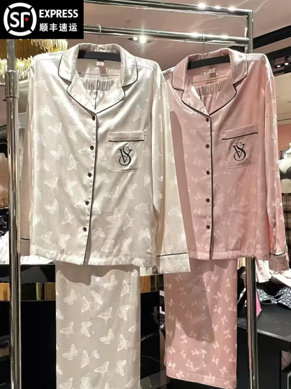 Moonlight satin long-sleeved | long-legged pajama set