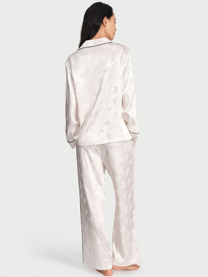 Moonlight satin long-sleeved | long-legged pajama set