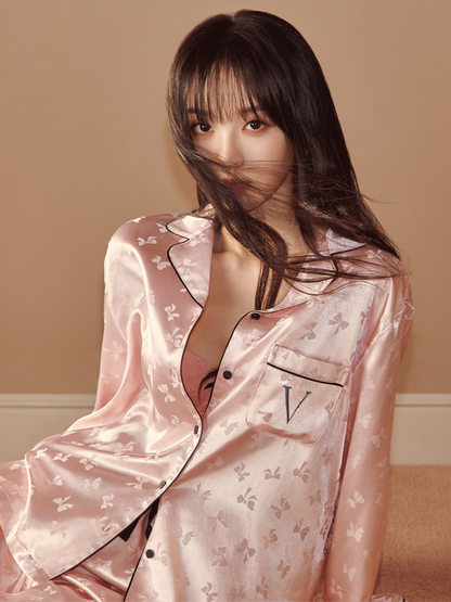 Victoria's Secret Satin Long Pajama Set China Flower