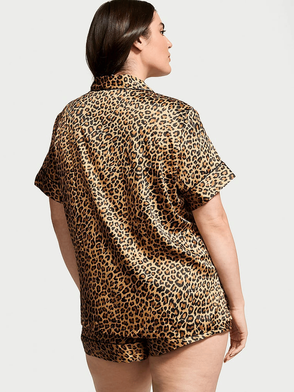 Signature Satin Short Pajama Set Tiger Print